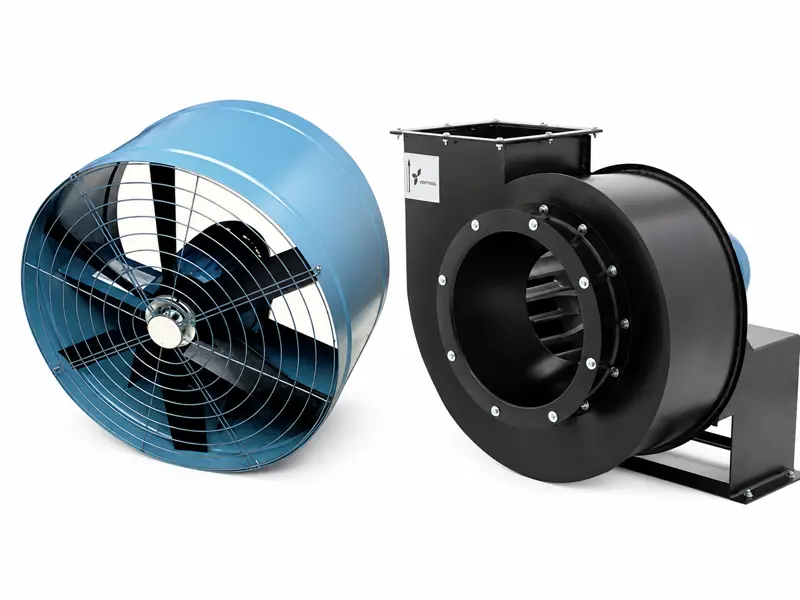 Exaustores industriais axial e centrífugo